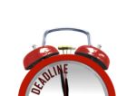 Red Alarm Clock with word Deadline